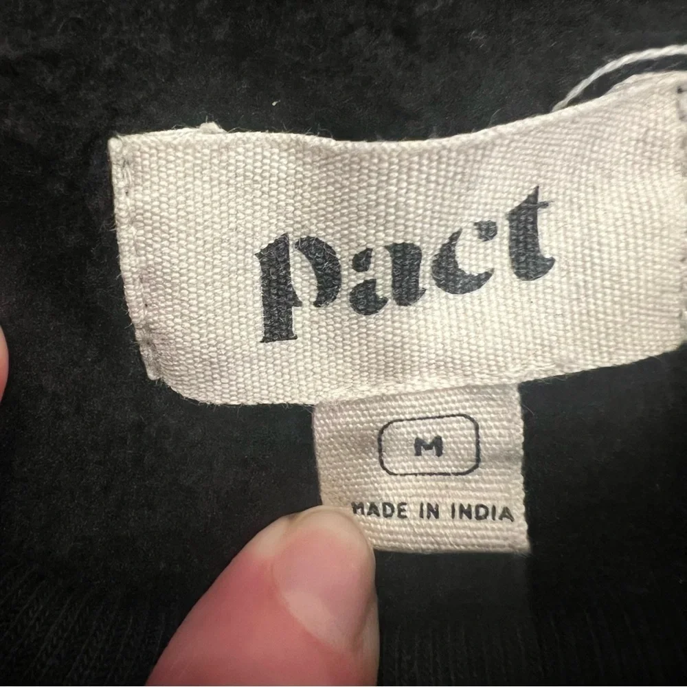 Pact Dress Black Crewneck Long Sleeve Cotton Sweatshirt Medium Sustainable - Picture 2 of 8